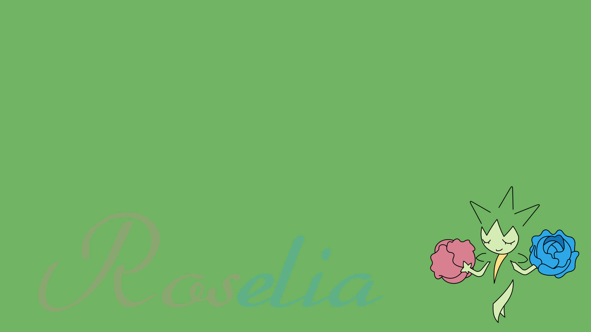 Roselia Groen Agtergrond Naam Muurpapier