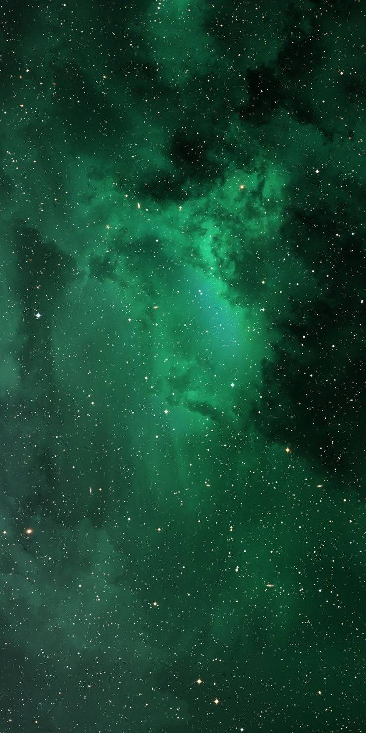 Ruimte en Sterre Groen iPhone Muurpapier