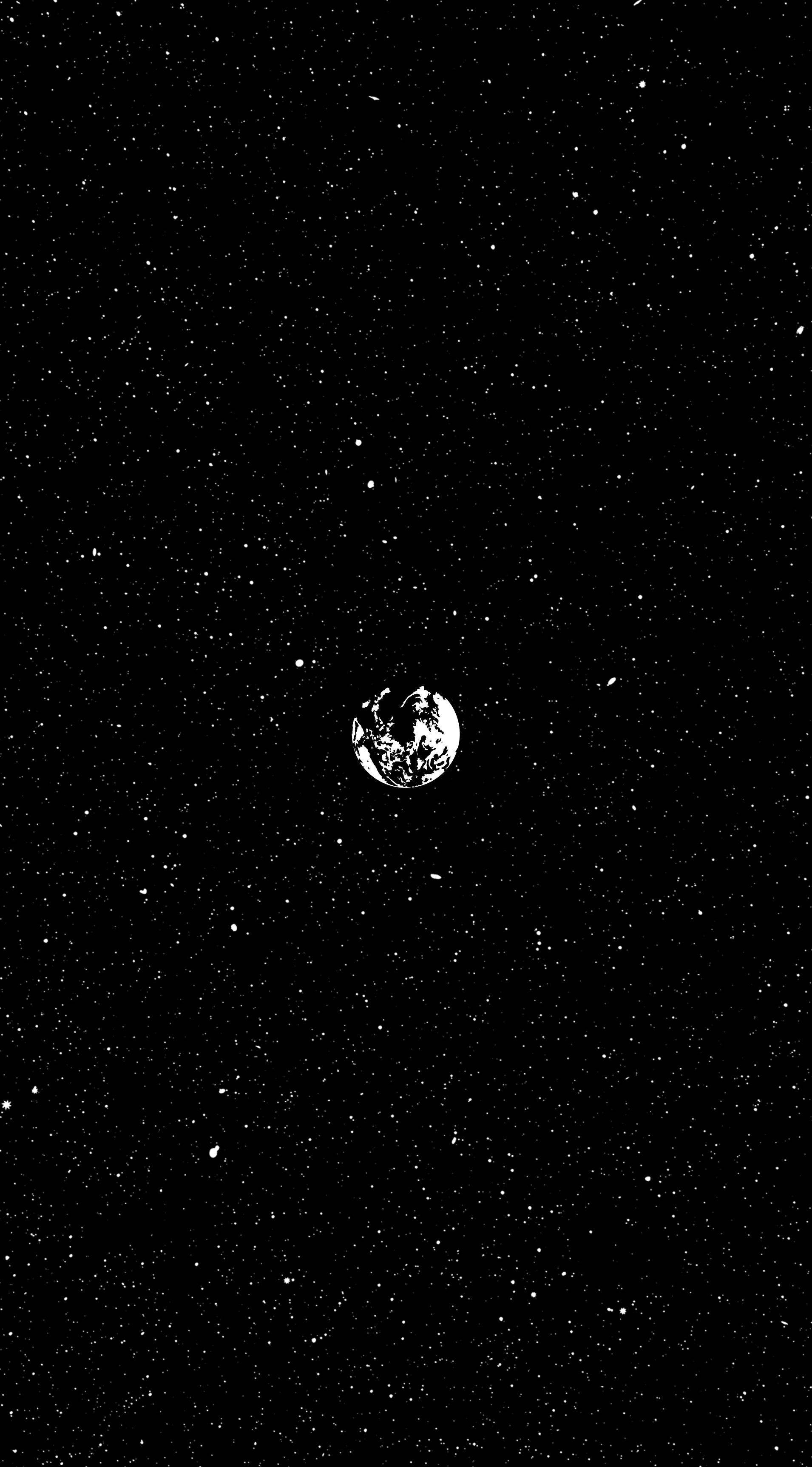 Ruimte-estetika Minimalistiese Planeet Muurpapier