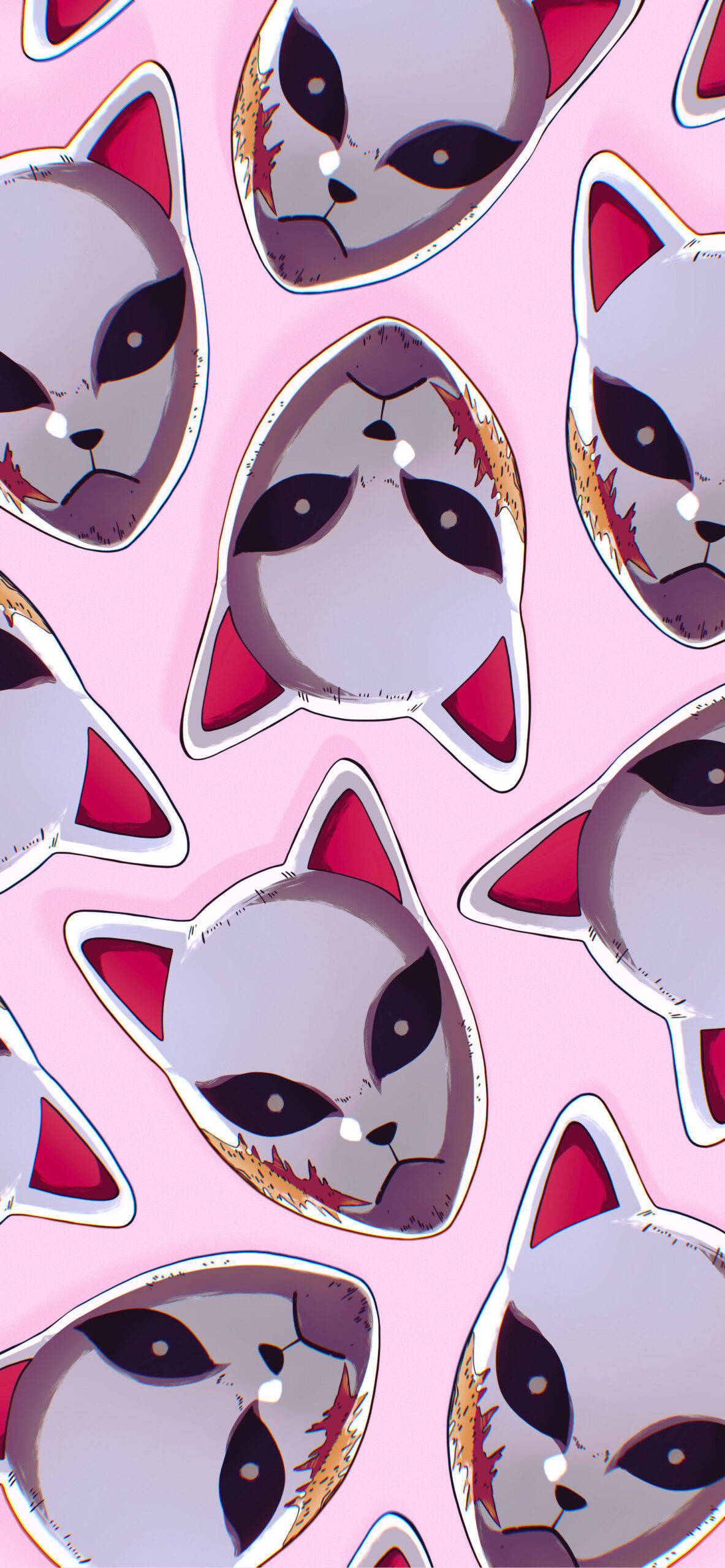 Sabito Demon Slayer Masker Pienk Plakkaat Muurpapier