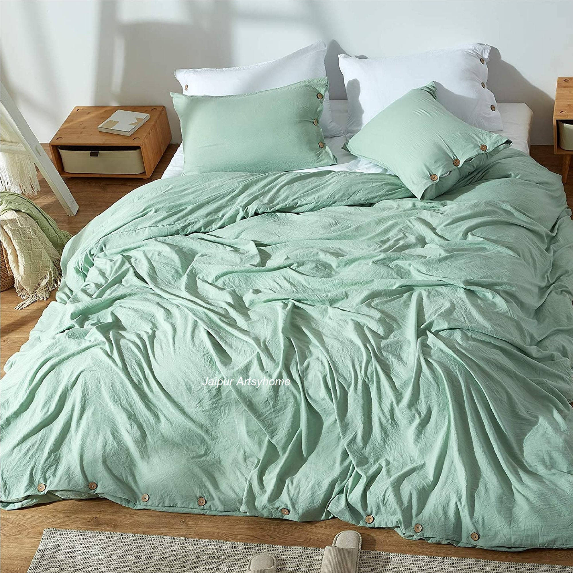 Sagegroen Estetiese Matras Muurpapier