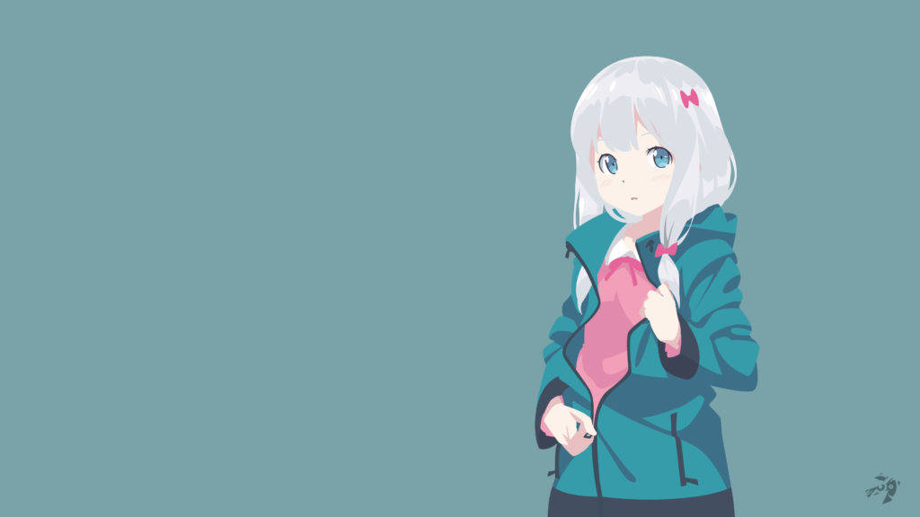 Sagiri Izumi Minimalistiese Anime Muurpapier
