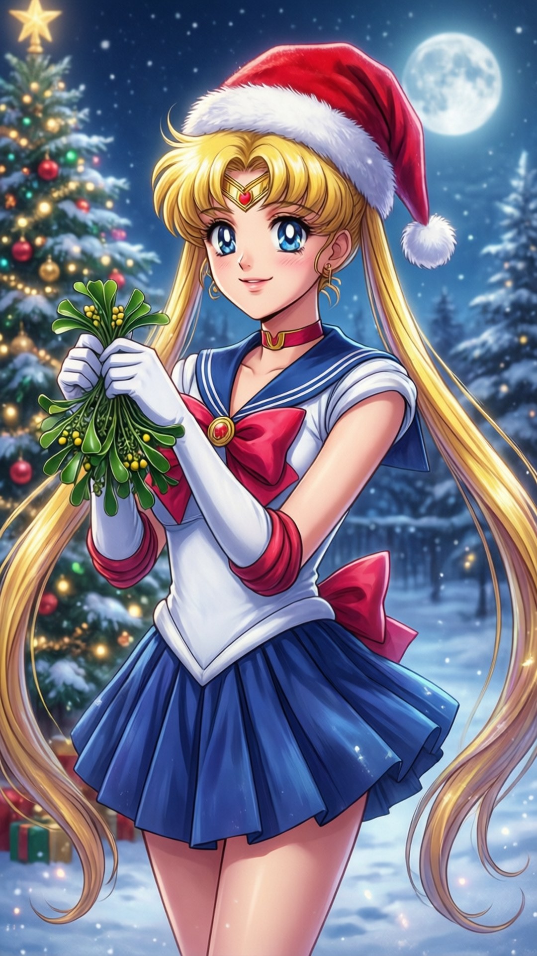 Sailor Moon Kersfees Muurpapier