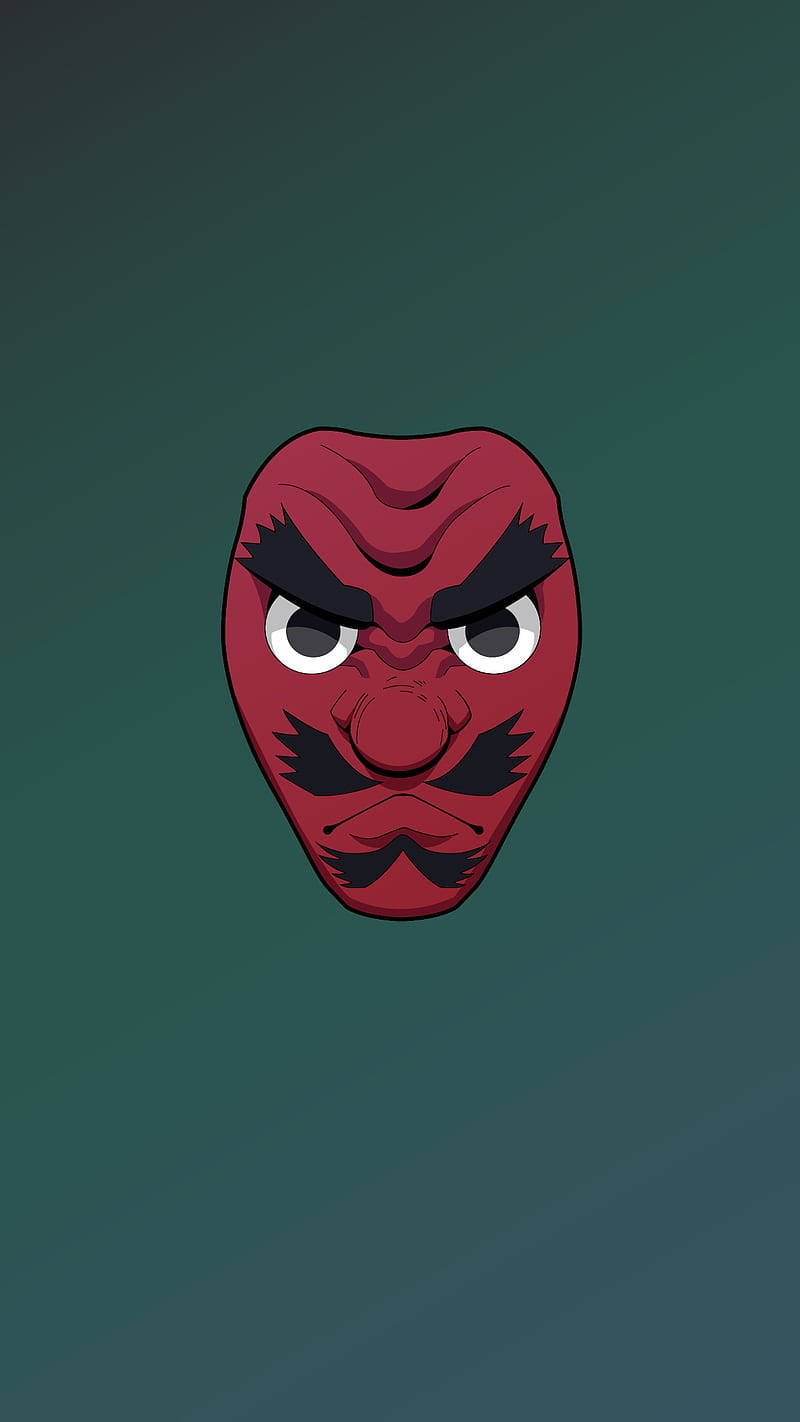 Sakonji Dieprooi Demonslayer-masker Muurpapier