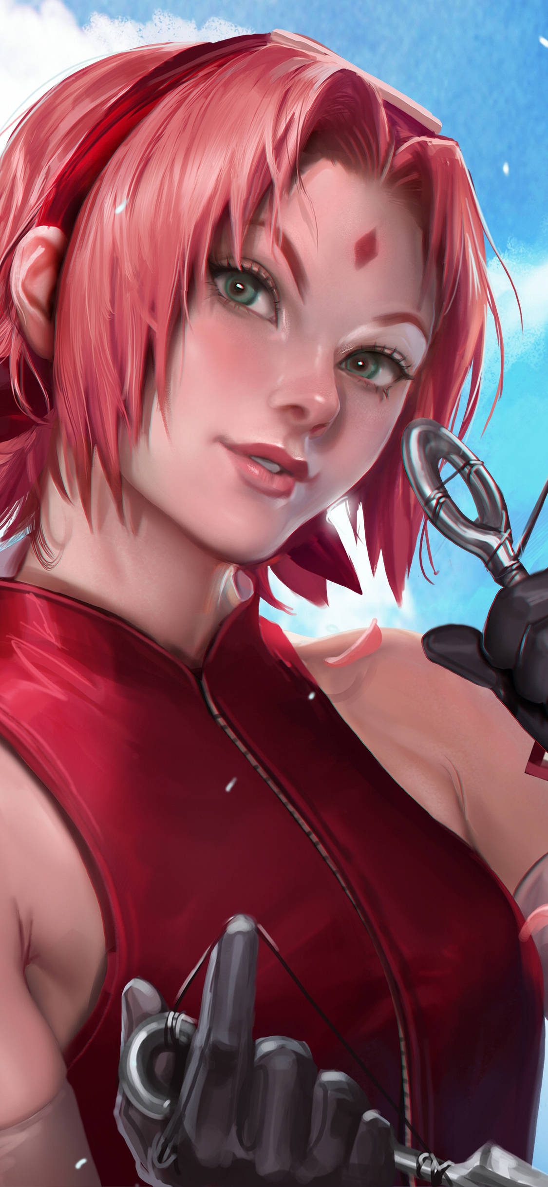 Sakura Haruno Realistiese Tekening Muurpapier