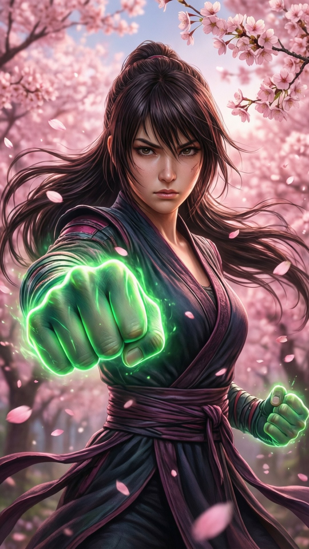 Sakura Kersiebloes Vuis Muurpapier