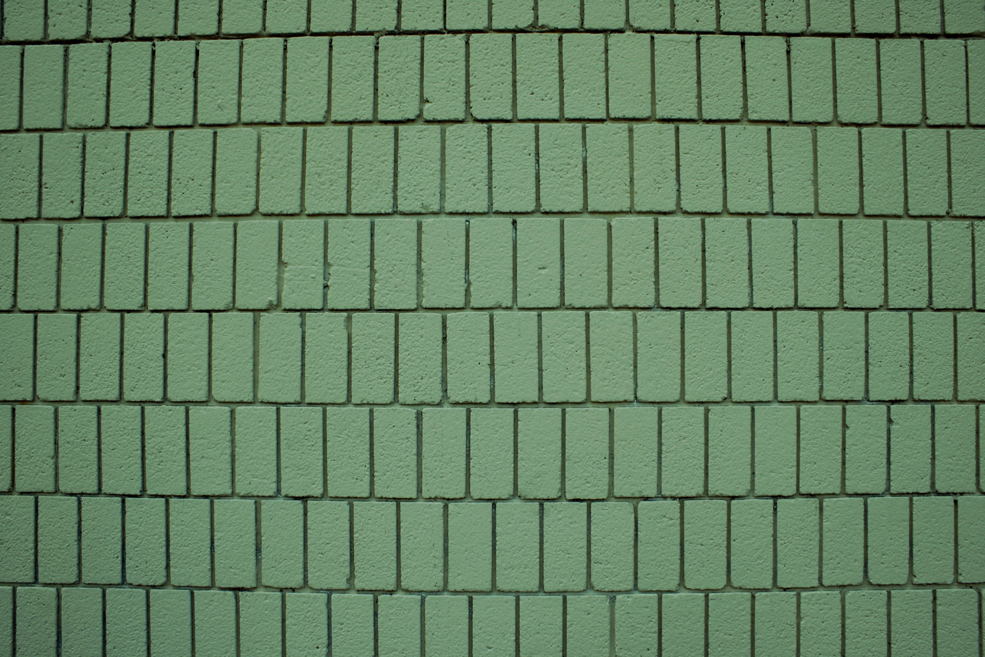 Salie Groen Estetiese Bakstene Muurpapier