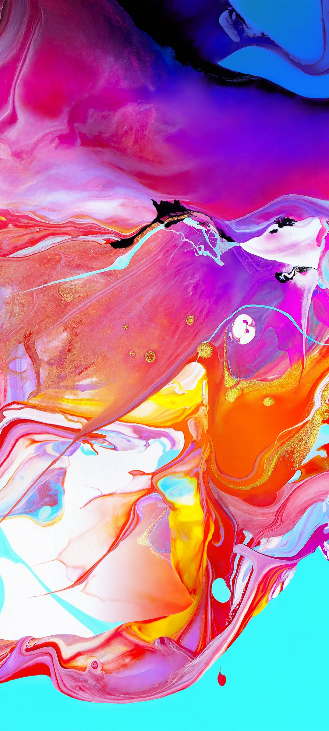 Samsung A51 Kleurvolle Abstrakte Skildery Muurpapier