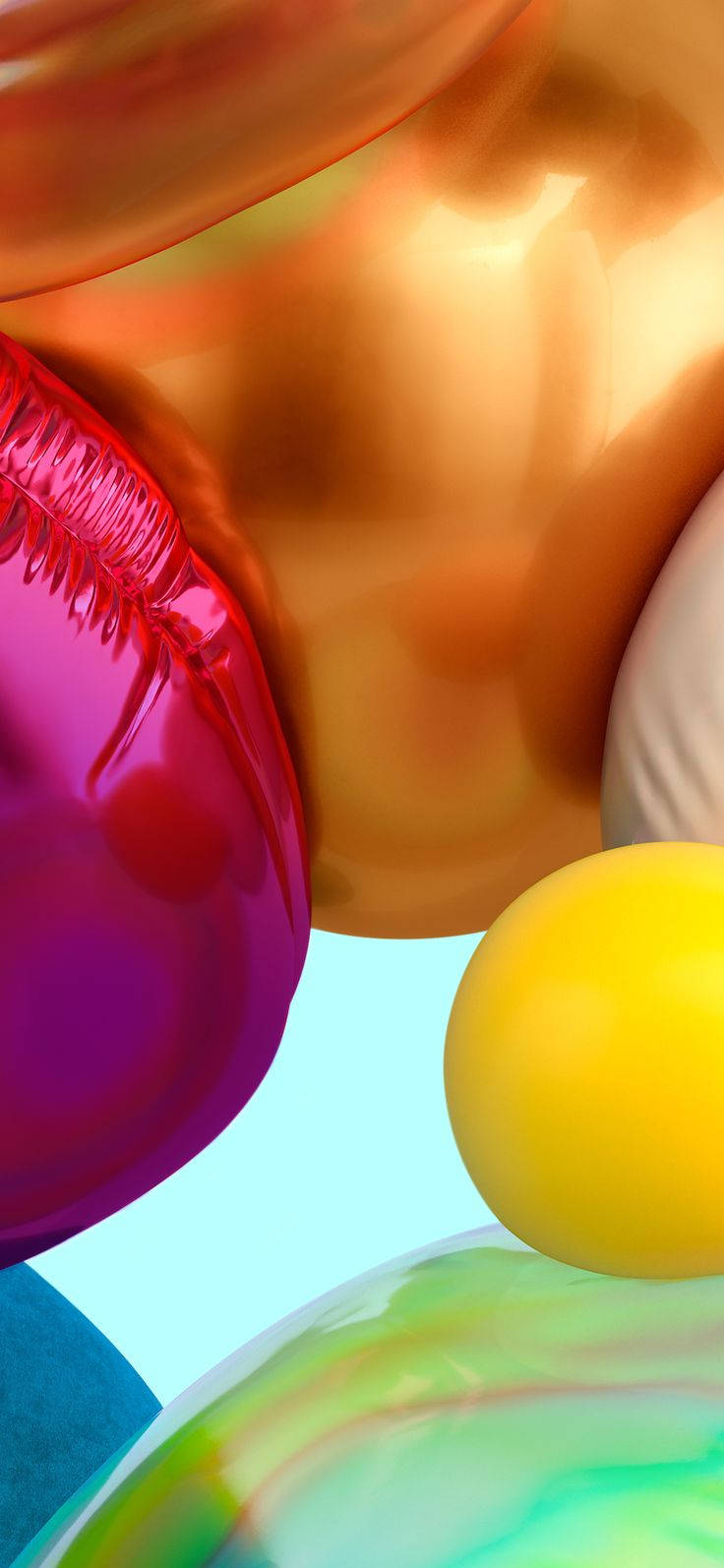 Samsung A71 vertoon 'n boeiende muurpapier van veelkleurige ballonne Muurpapier