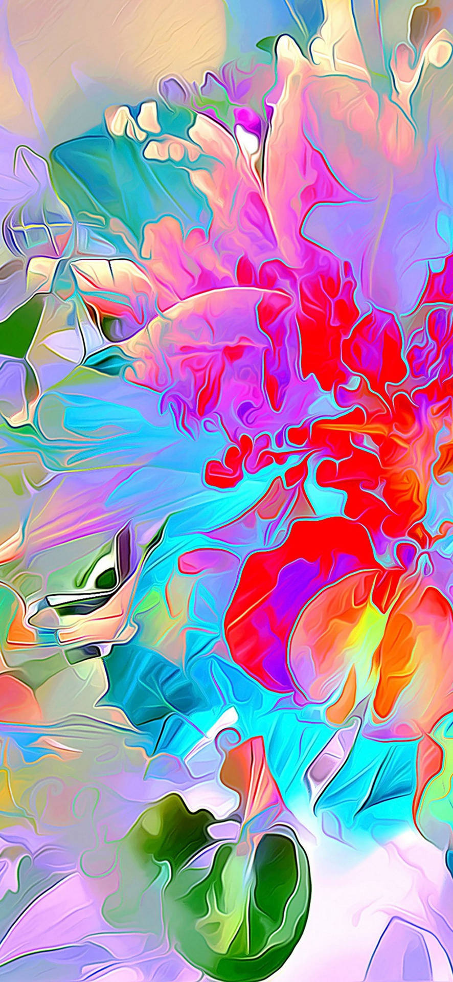 Samsung Galaxy S22 blommemozaïek-agtergrond — Samsung galaxy s22 GIF Muurpapier