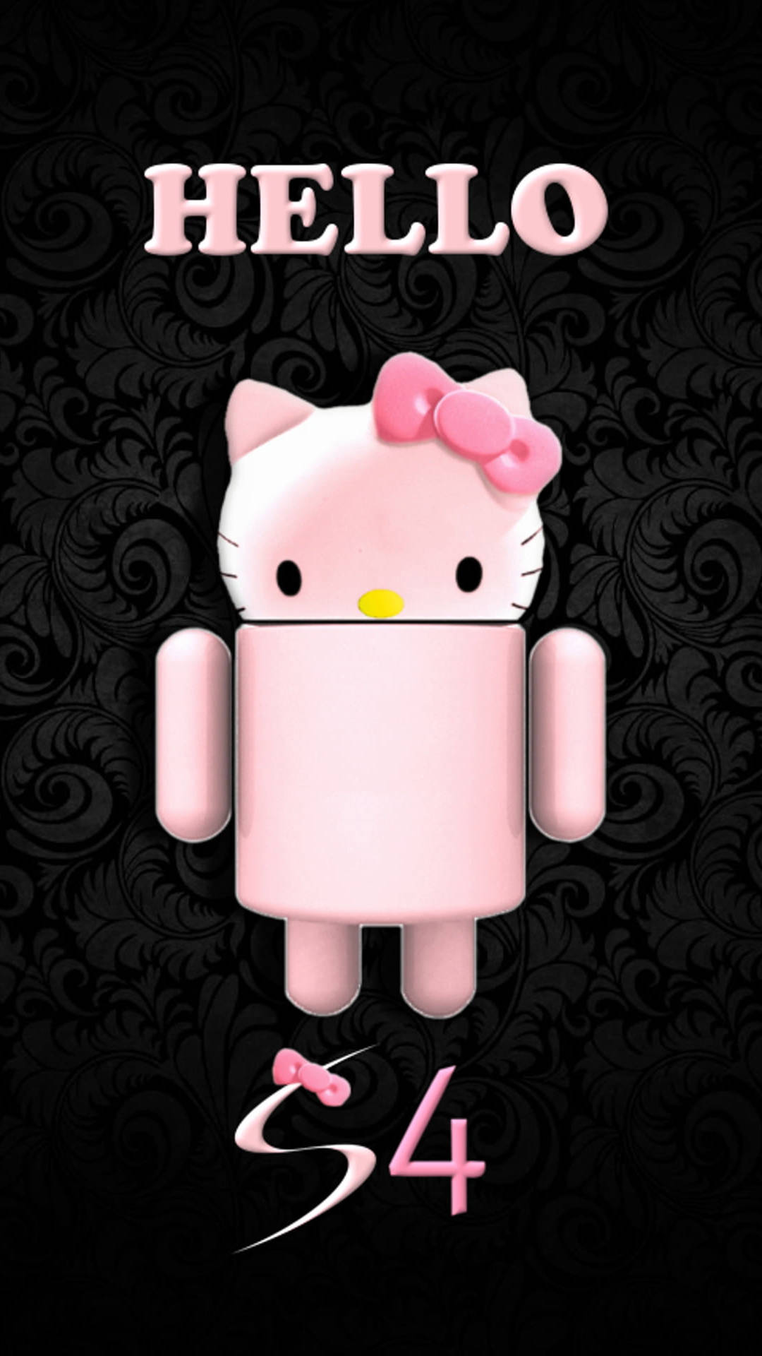 Samsung Galaxy S4 Swart Hello Kitty Muurpapier