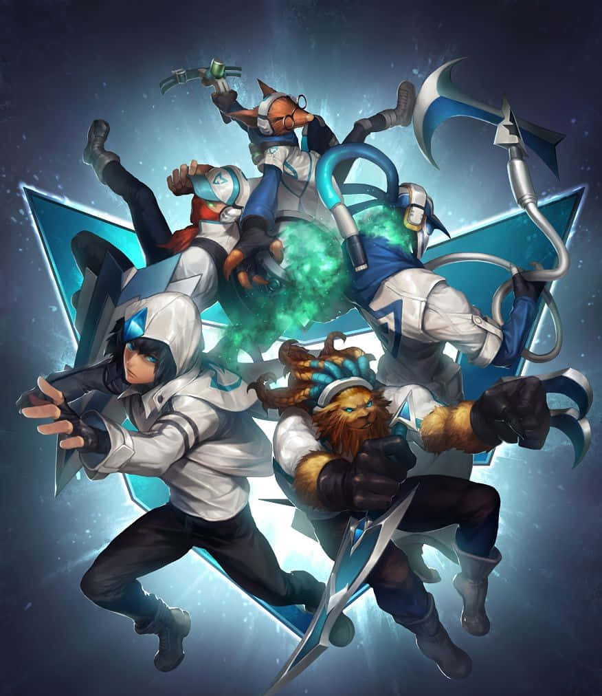 Samsung Galaxy White Pixel 3 XL League of Legends-agtergrond Muurpapier