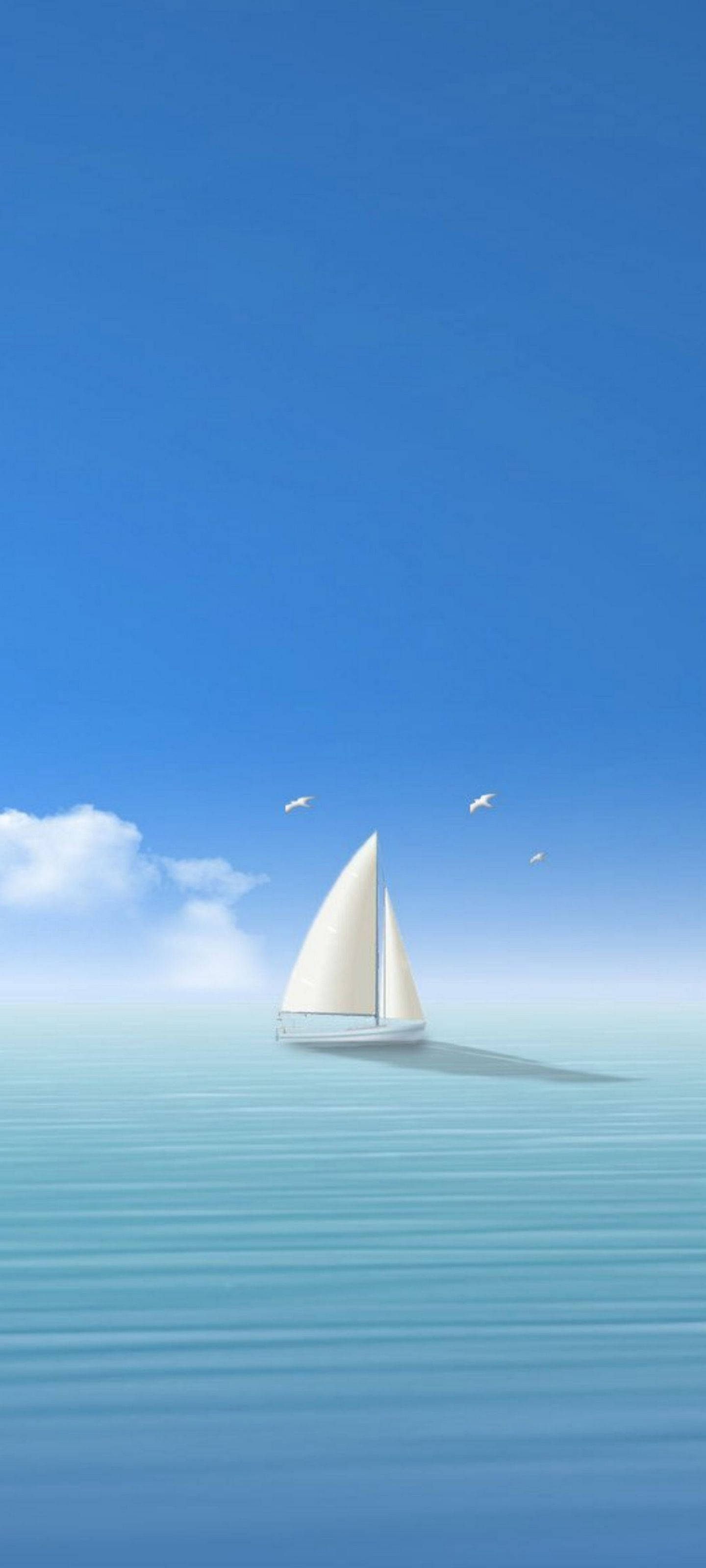 Samsung S21 Ultra Rustige Seilboot Muurpapier