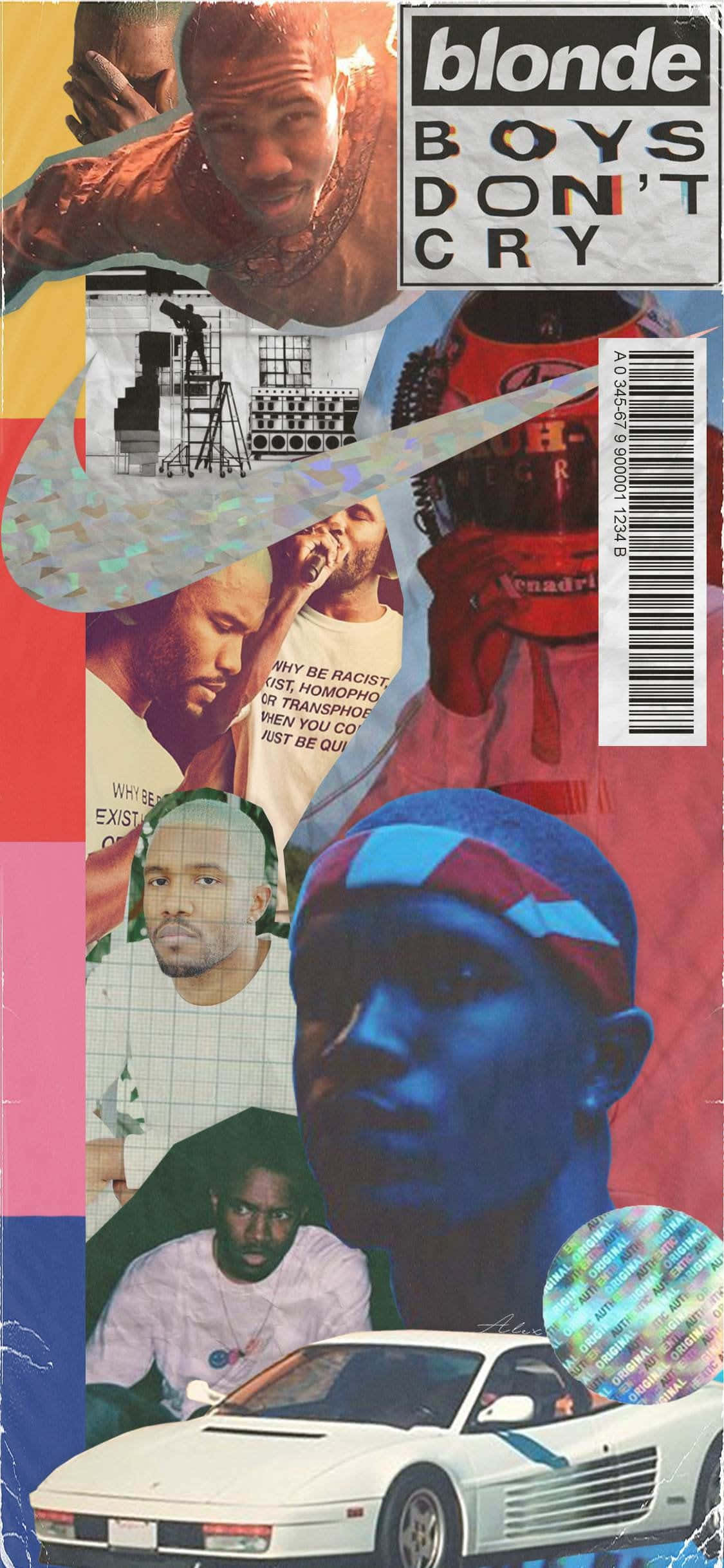 Sanger Frank Ocean wat vrolik deur 'n pienk-getinte waas vlieg Muurpapier