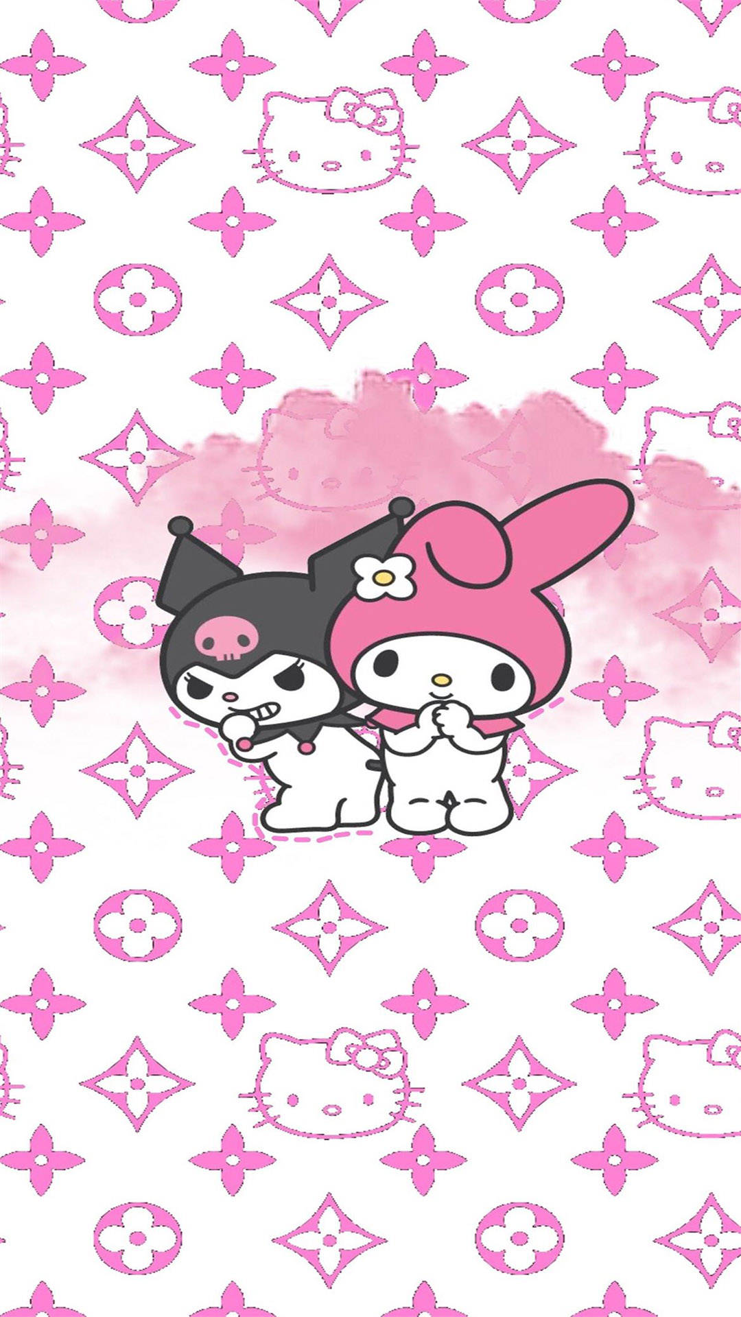 Sanrio-karakters en Louis Vuitton-foon Muurpapier