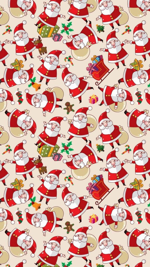 Santa Feestelike Kerspatroon Muurpapier