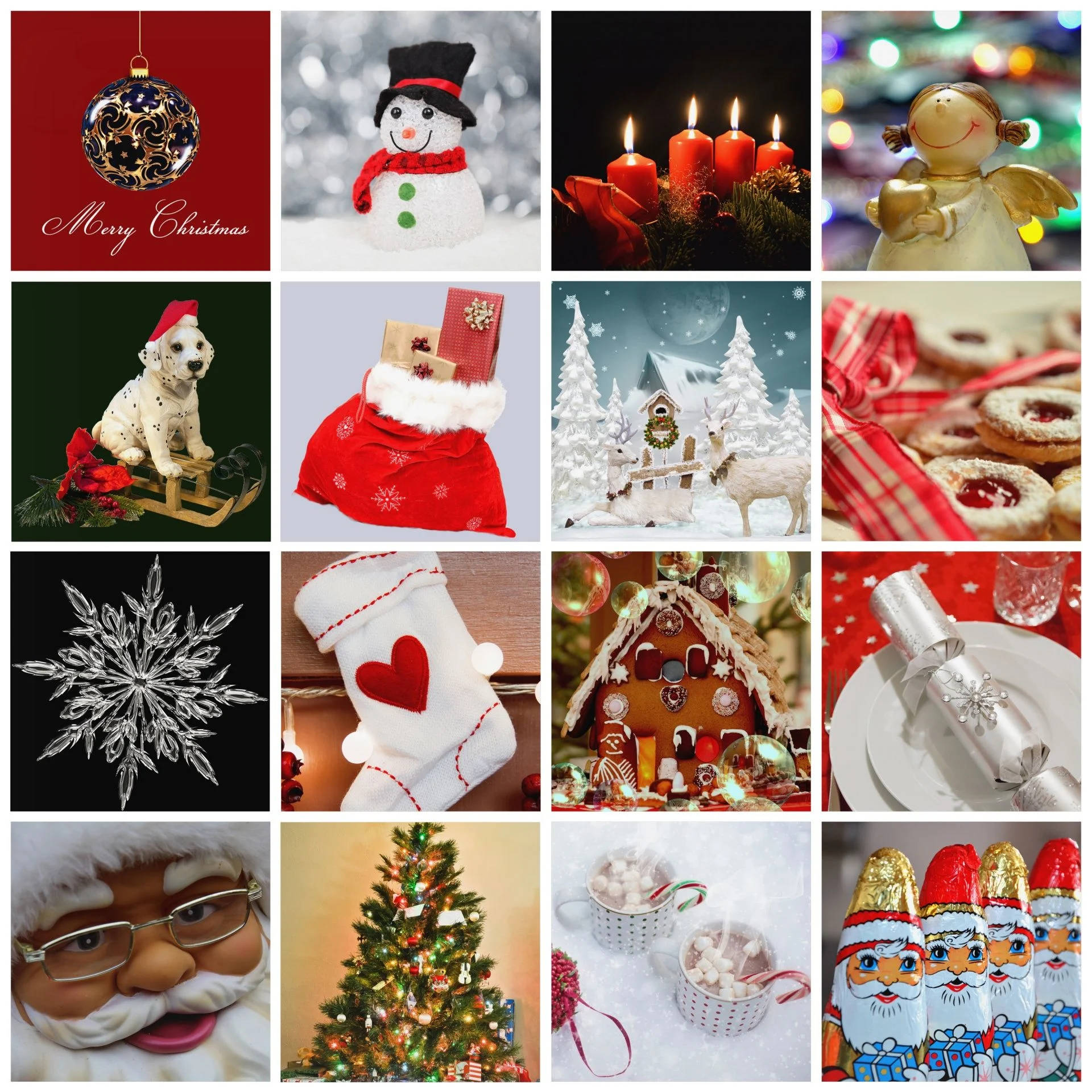 Santa se Magiese Kersfees Collage Muurpapier