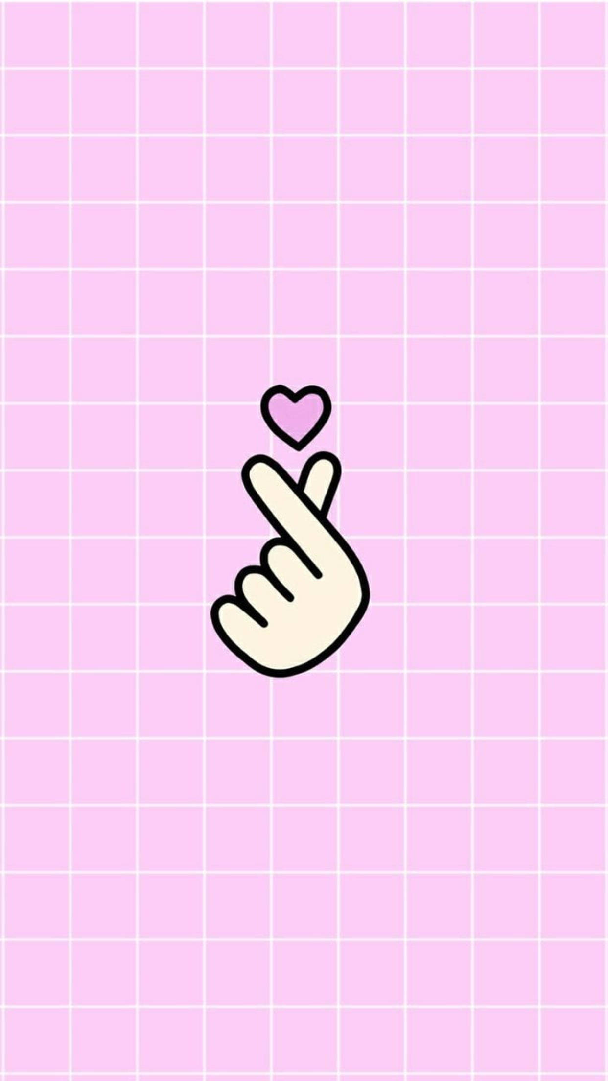 Saranghae Hart Op 'n Pienk Rooster Muurpapier