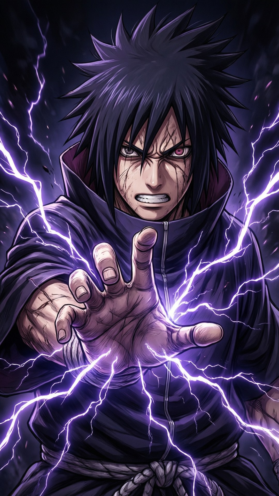 Sasuke Chidori Weerlig Muurpapier