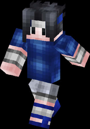 Sasuke-karakter in Minecraft-styl Muurpapier