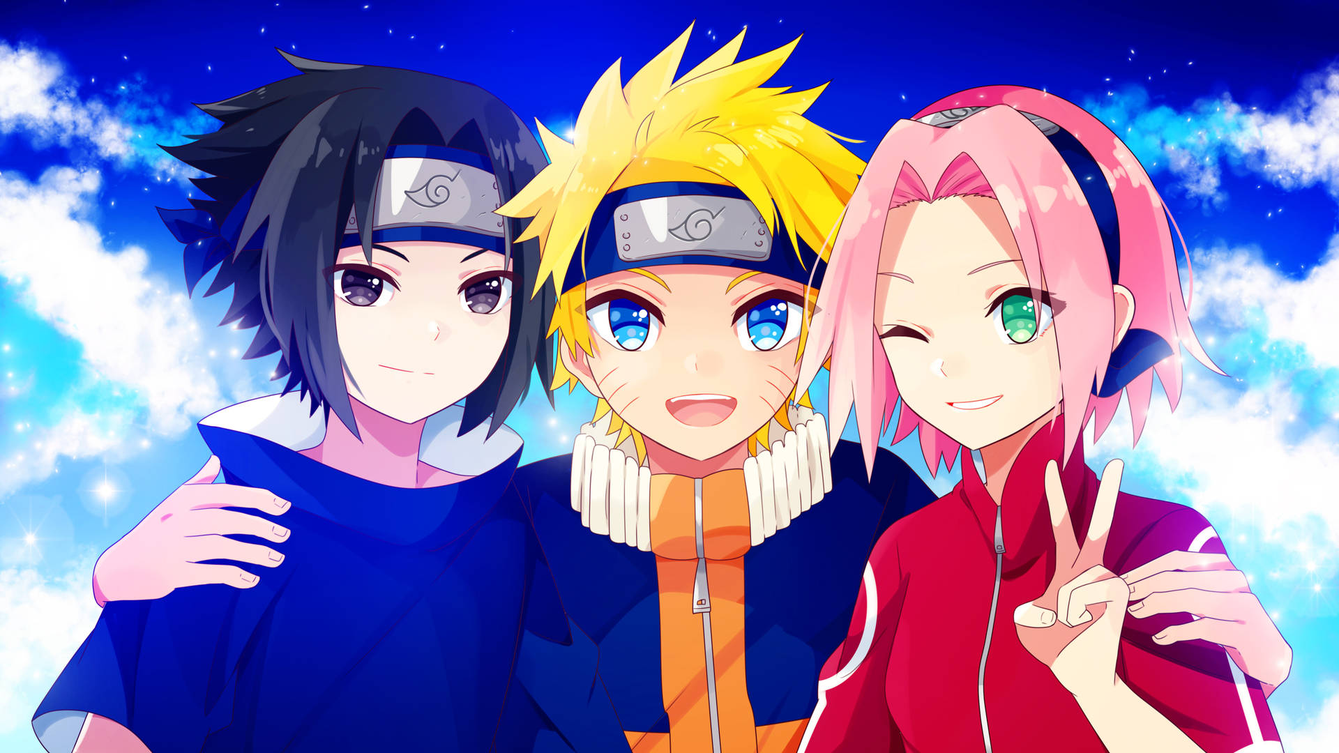 Sasuke, Naruto en Sakura 4K — Naruto 4K GIF Muurpapier