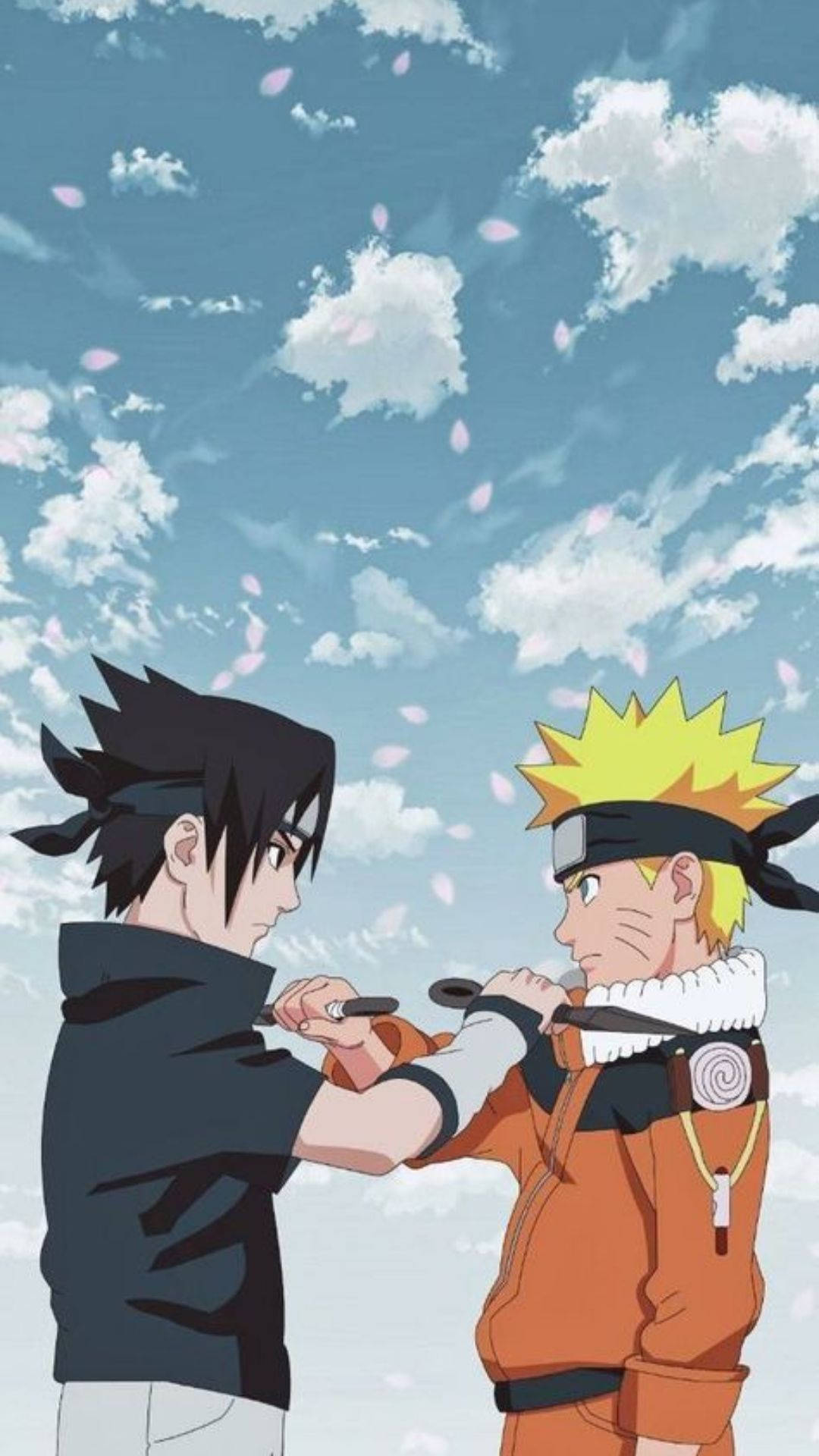Sasuke Naruto iPhone van Aangesig tot Aangesig Muurpapier