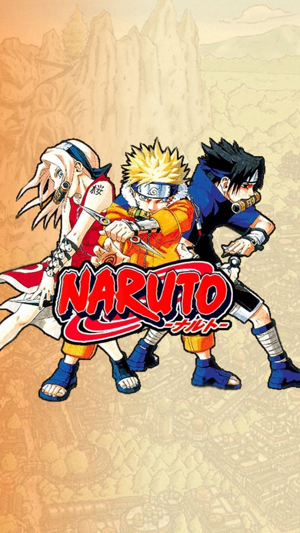 Sasuke Naruto iPhone Amptelike Logo Muurpapier