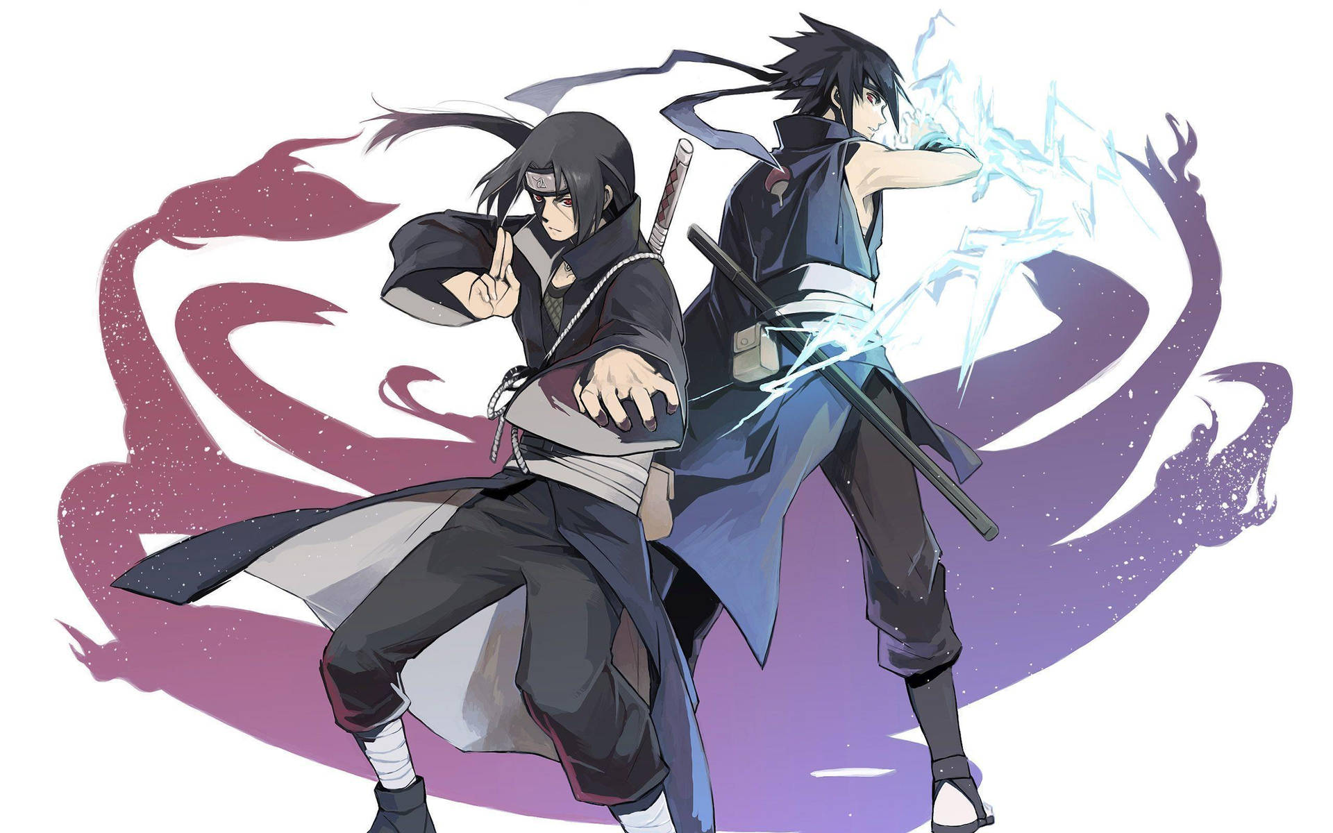 Sasuke Uchiha chidori tegniek 'n weerlig jutsu met weerlig chakra in hande.