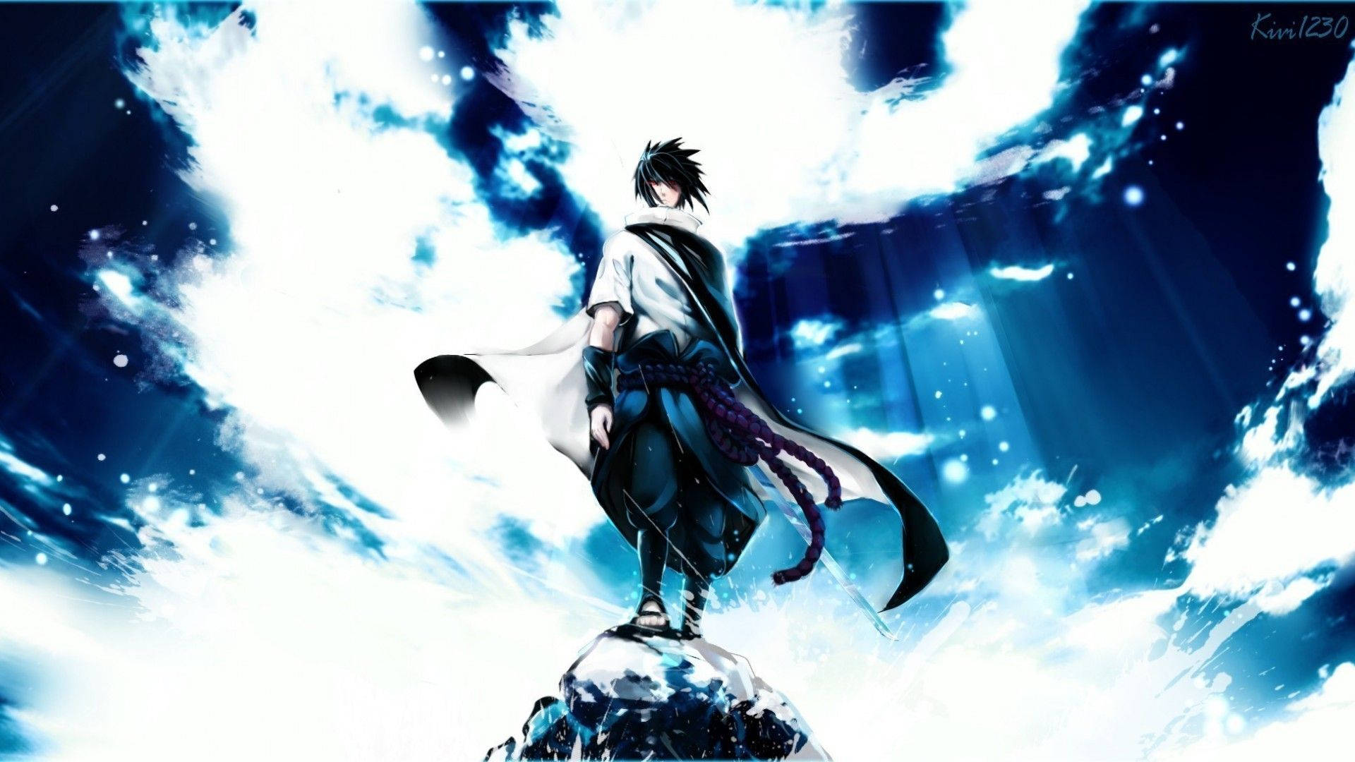 Agtergrond van Sasuke Uchiha as 'n sterk gebruiker van die weerligvrystellingstegniek.
