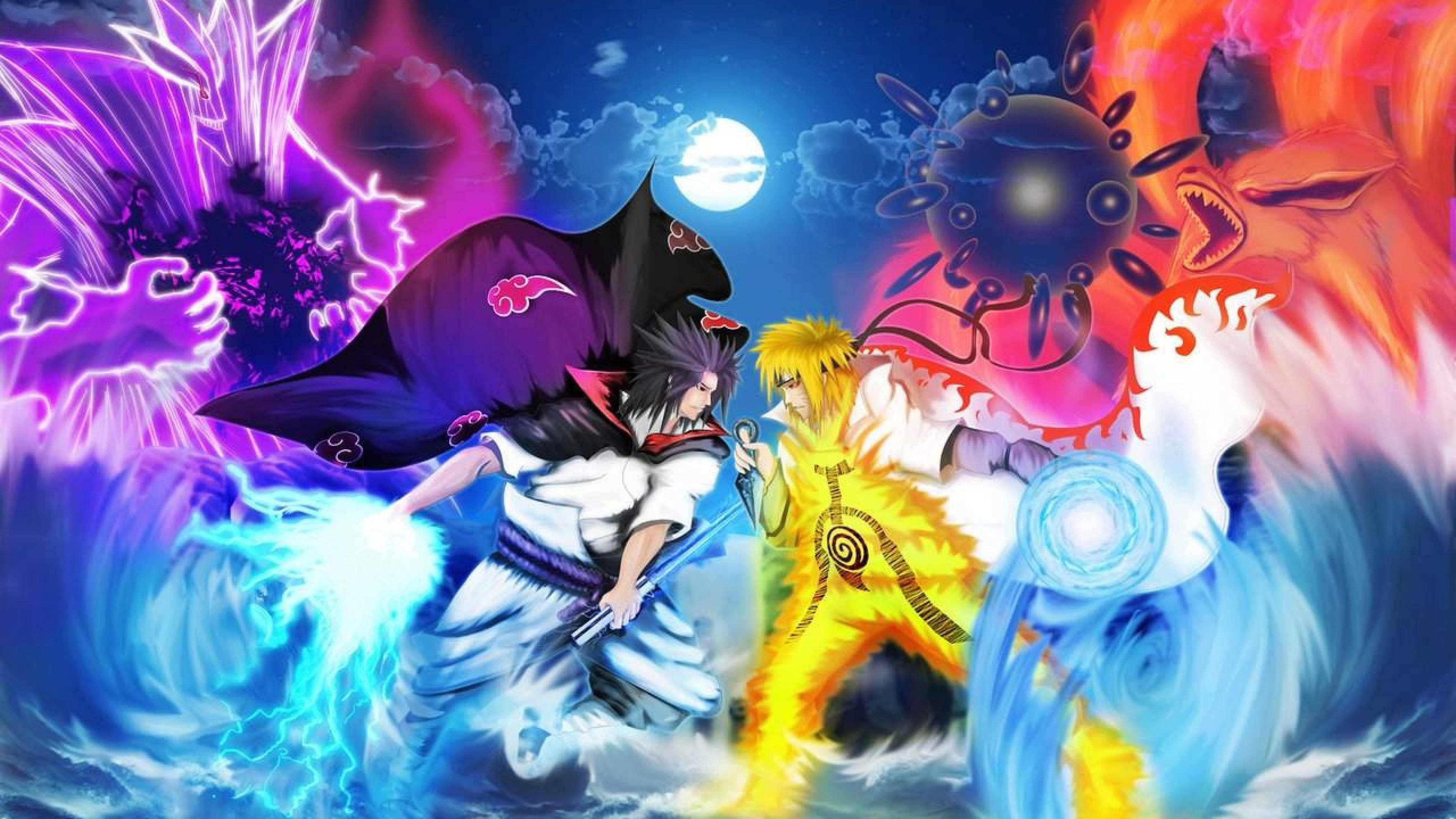 Sasuke teen Naruto 4K Muurpapier