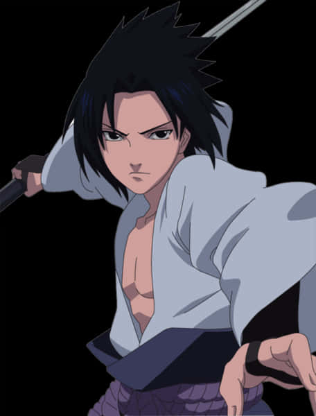 Sasuke Uchiha gereed vir geveg Muurpapier