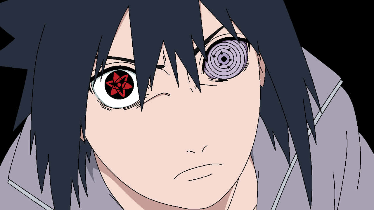 Sasuke Uchiha se Sharingan en Rinnegan Muurpapier