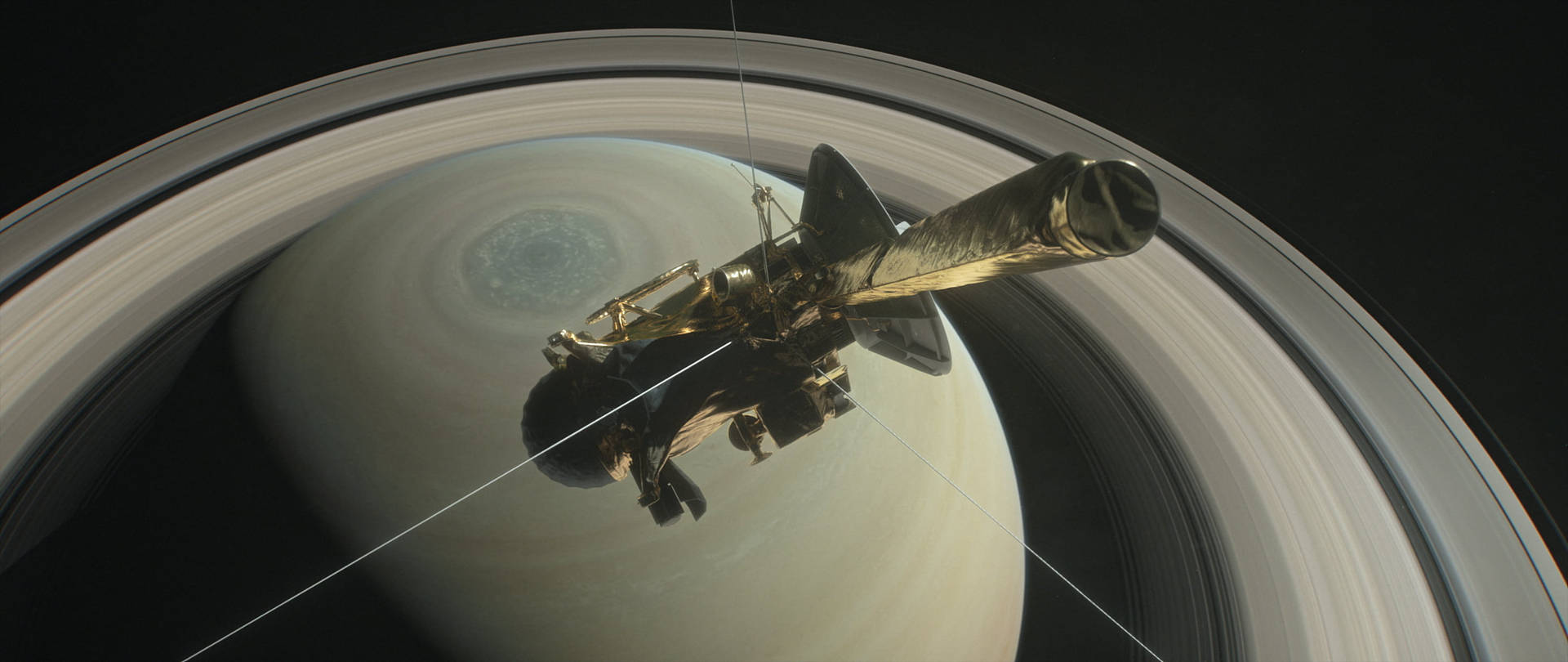 Satelliet Saturnus 4K — 4K ruimte GIF Muurpapier