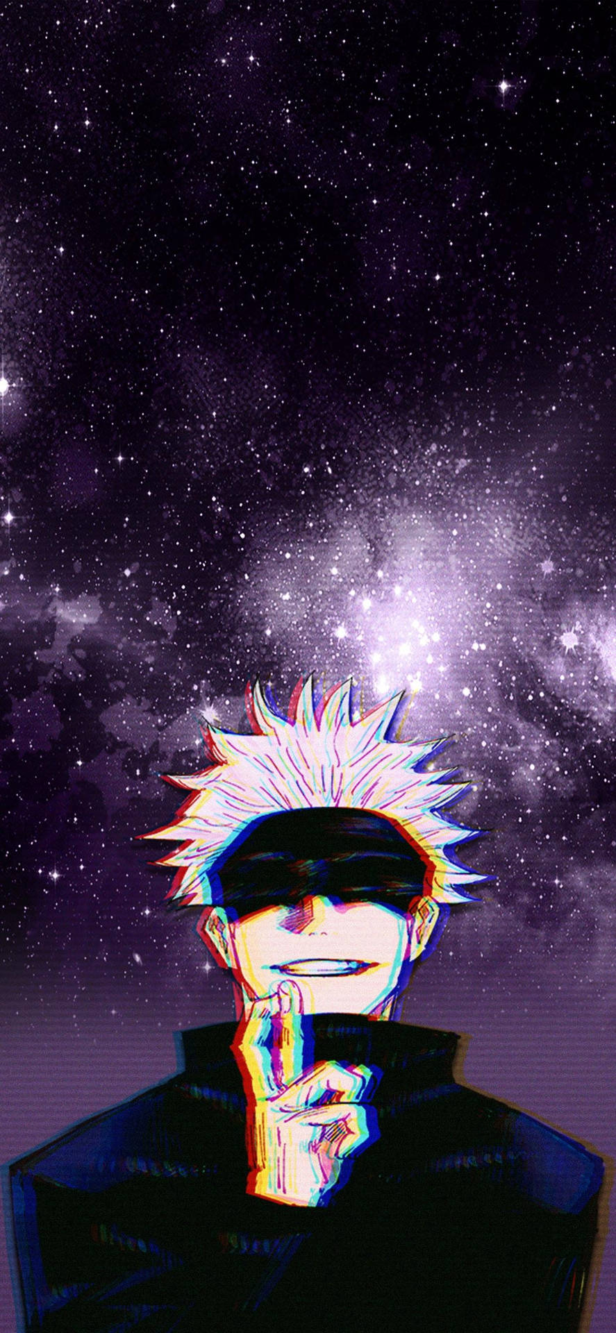 Satoru Gojo Jujutsu Kaisen oneindige sterrestelsel redigering agtergrond — Jujutsu Kaisen Muurpapier