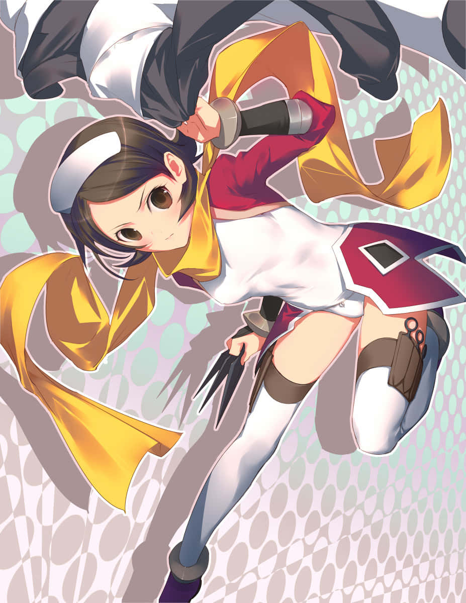 Sayoko Shinozaki wat elegant poseer teen 'n agtergrond van kersiebloeisels. Muurpapier