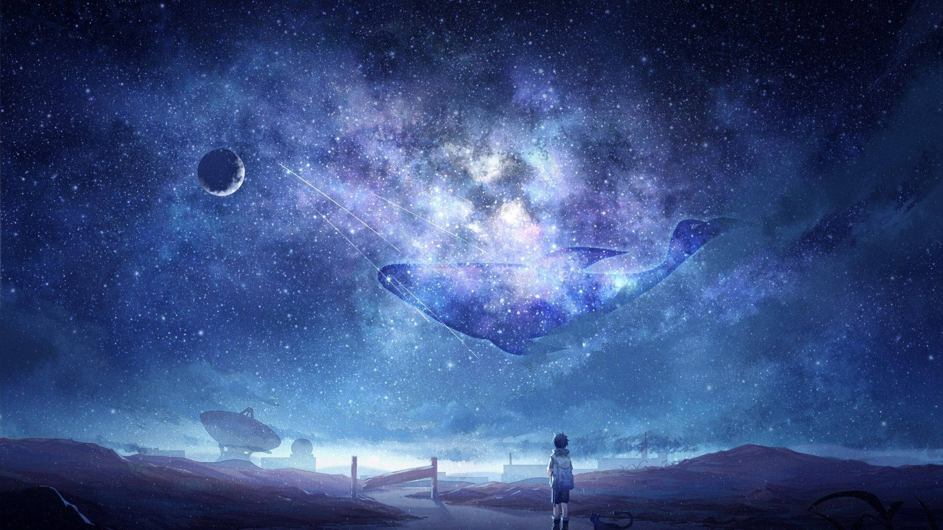 Sci-Fi Anime Naglug Muurpapier