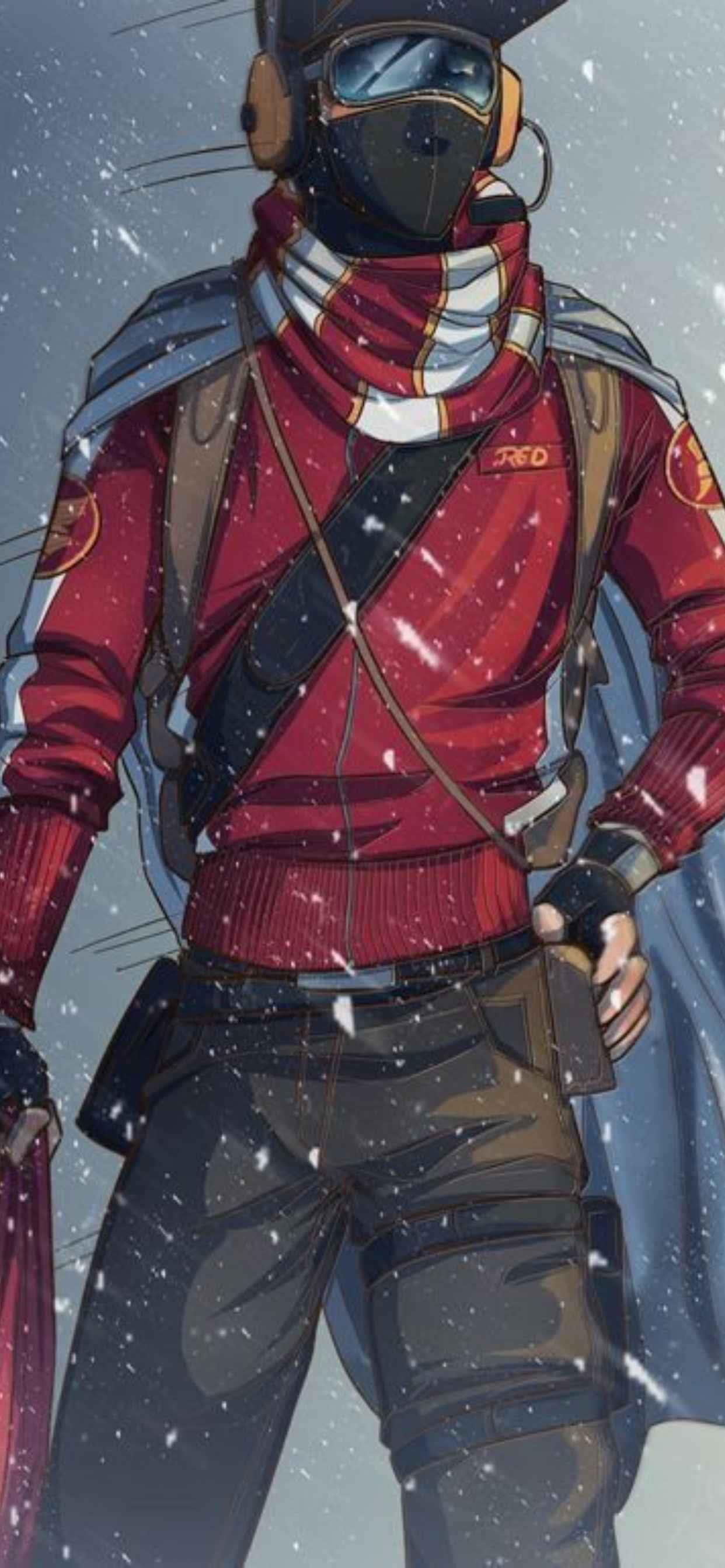Scout Karakter Ontwerp iPhone Xs Max Team Fortress 2 Agtergrond Muurpapier