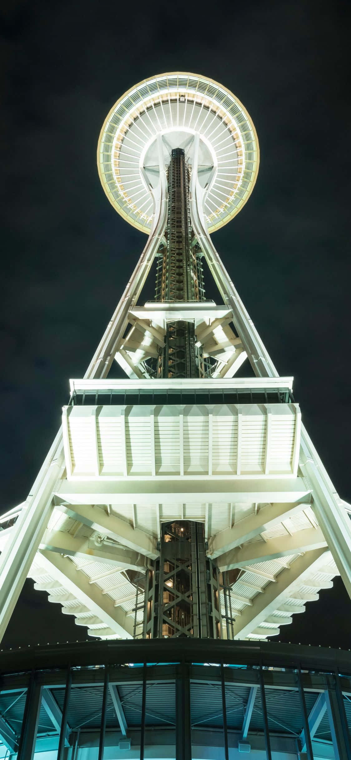 Seattle Stadslyn wat Snags Glinster Muurpapier