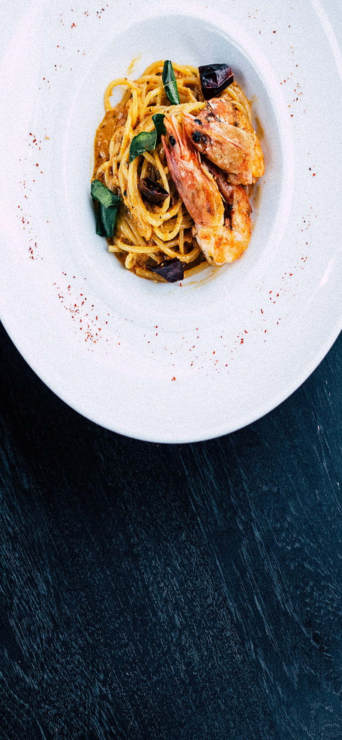 Seekos Pasta Met Garnale iPhone X Pasta Agtergrond Muurpapier