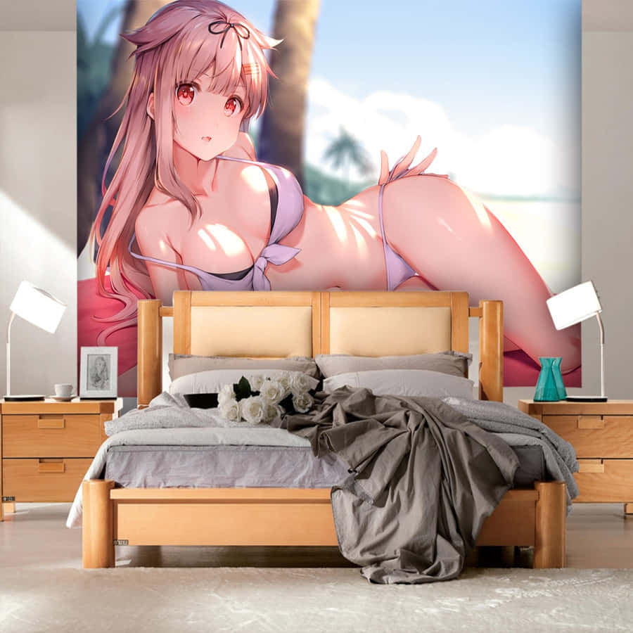 Seksagtige Anime Meisie Astolfo Bikini-plakkaat Muurpapier