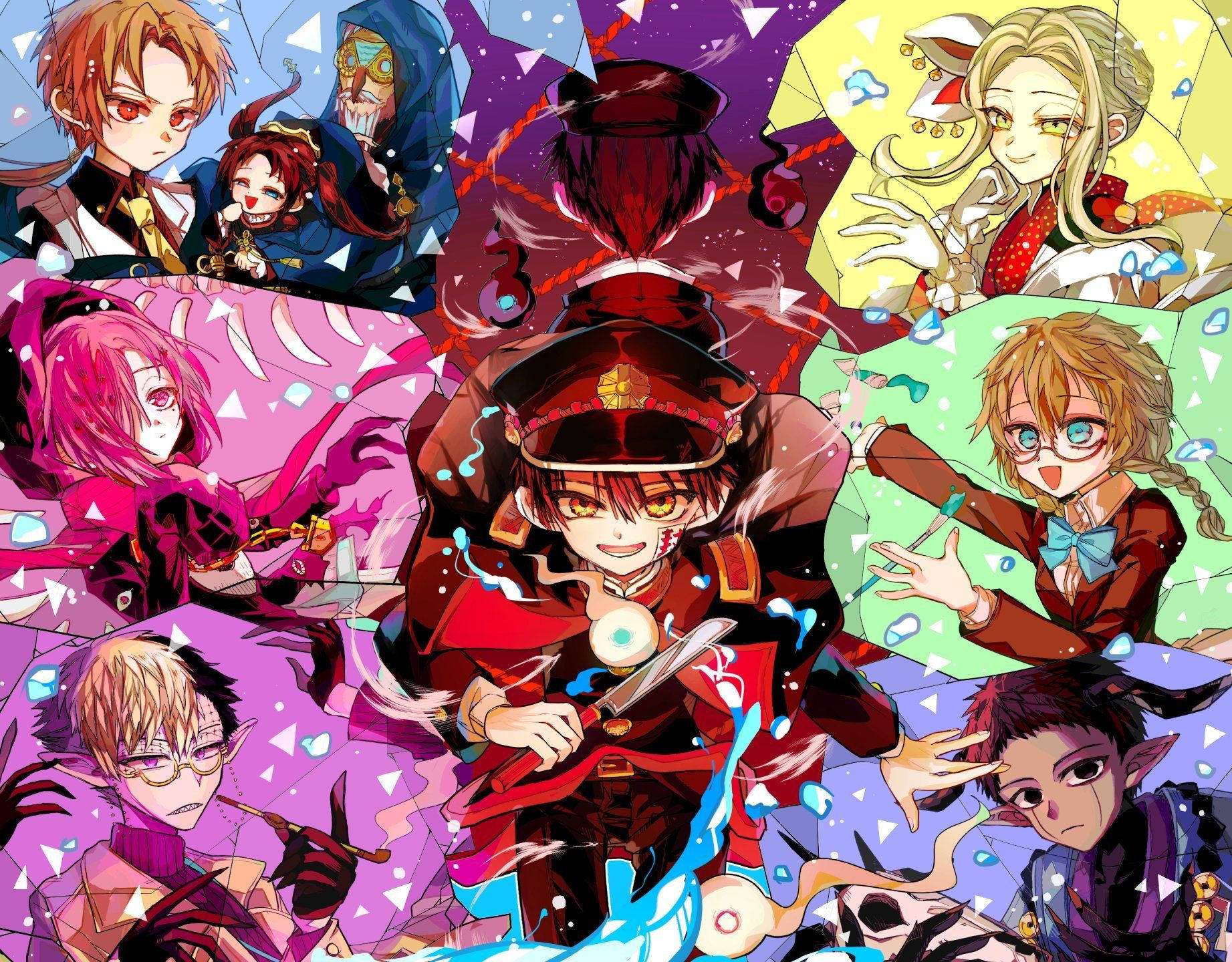 Sensasionele Hanako Kun-rekenaarskermkarakters Muurpapier