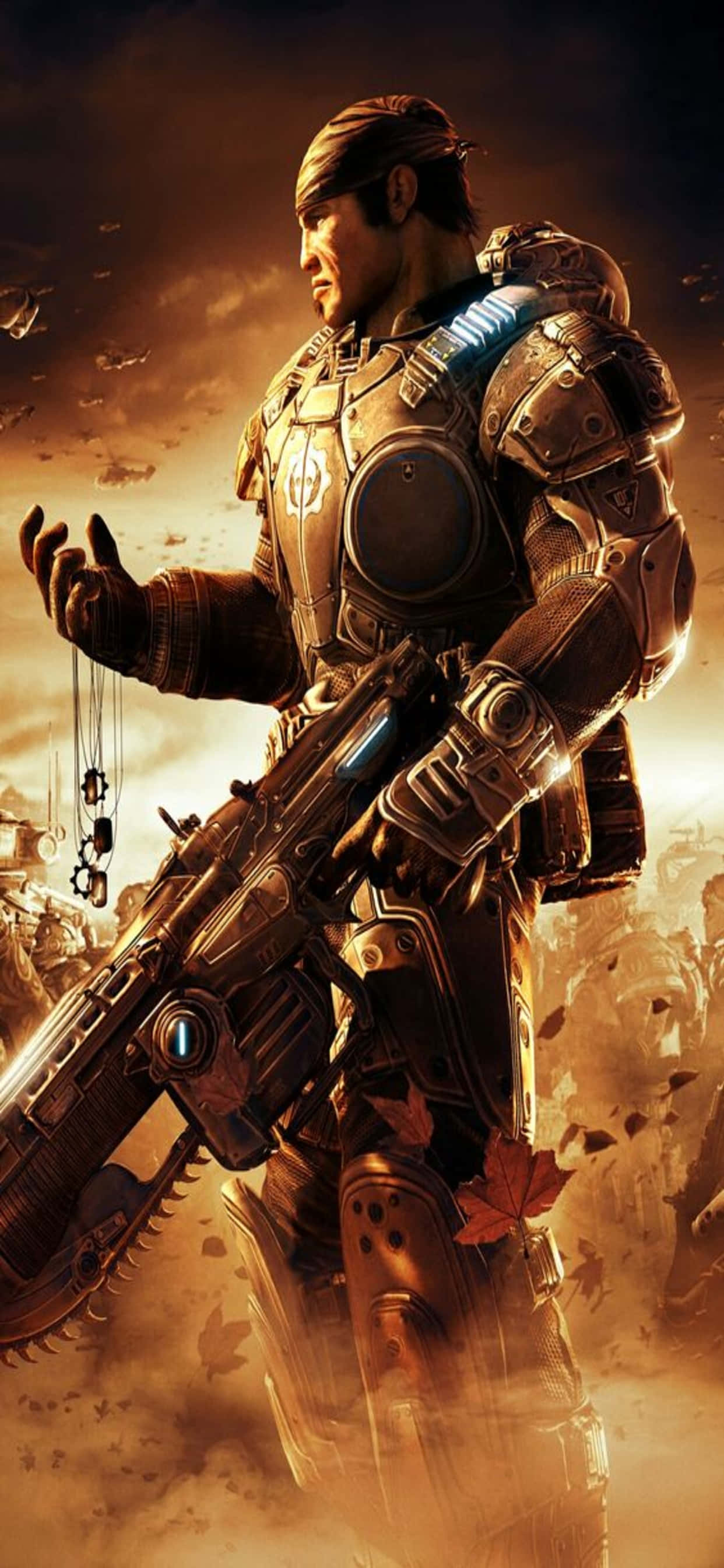 Sepia Marcus iPhone XS Max Gears Of War 5 Agtergrond Muurpapier