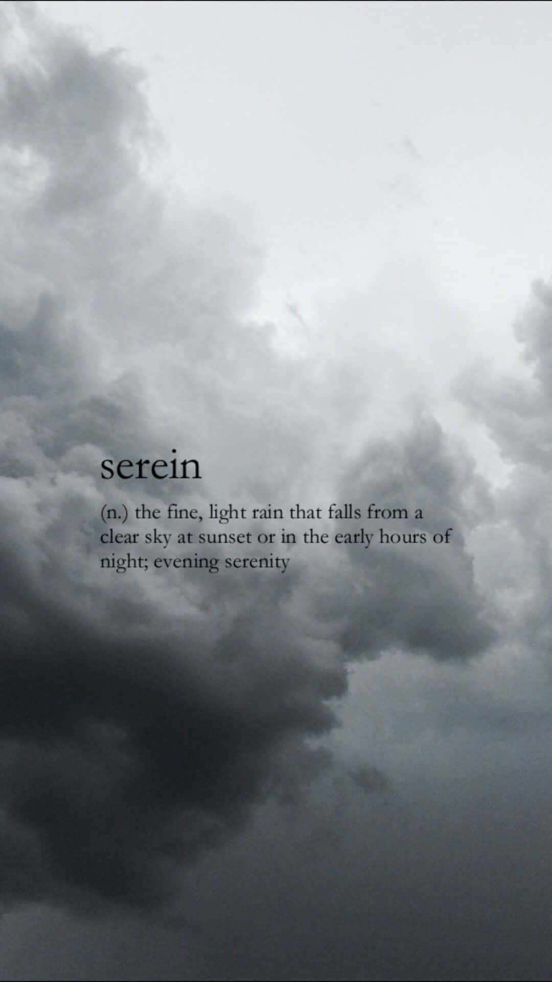 serena - 'n donker lug met wolke Muurpapier