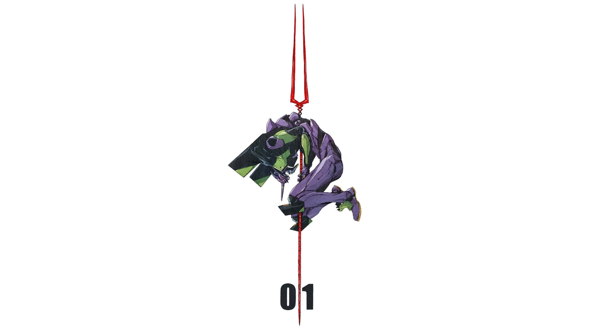 Seto Kaiba raak verdiep in EVA-eenheid 01 van Neon Genesis Evangelion Muurpapier