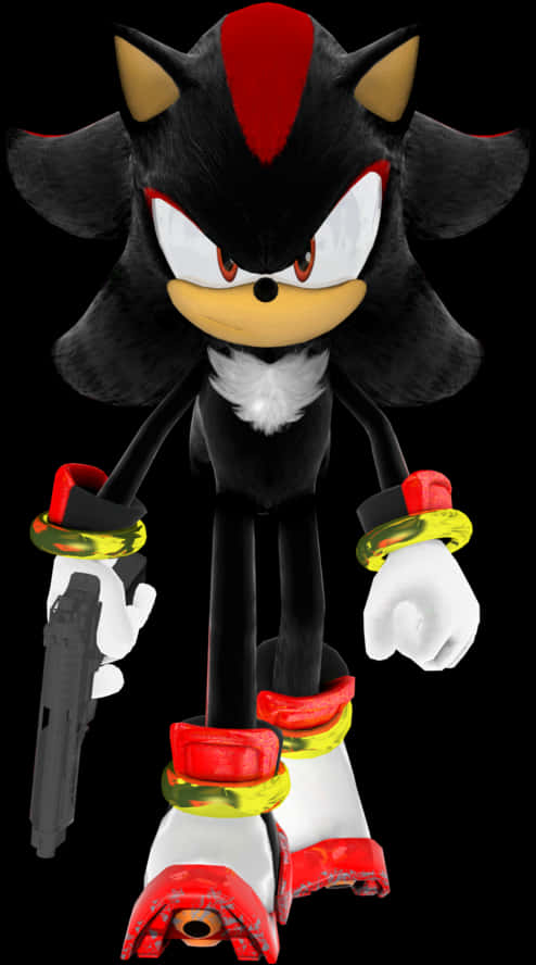 Shadow the Hedgehog met Geweer Muurpapier