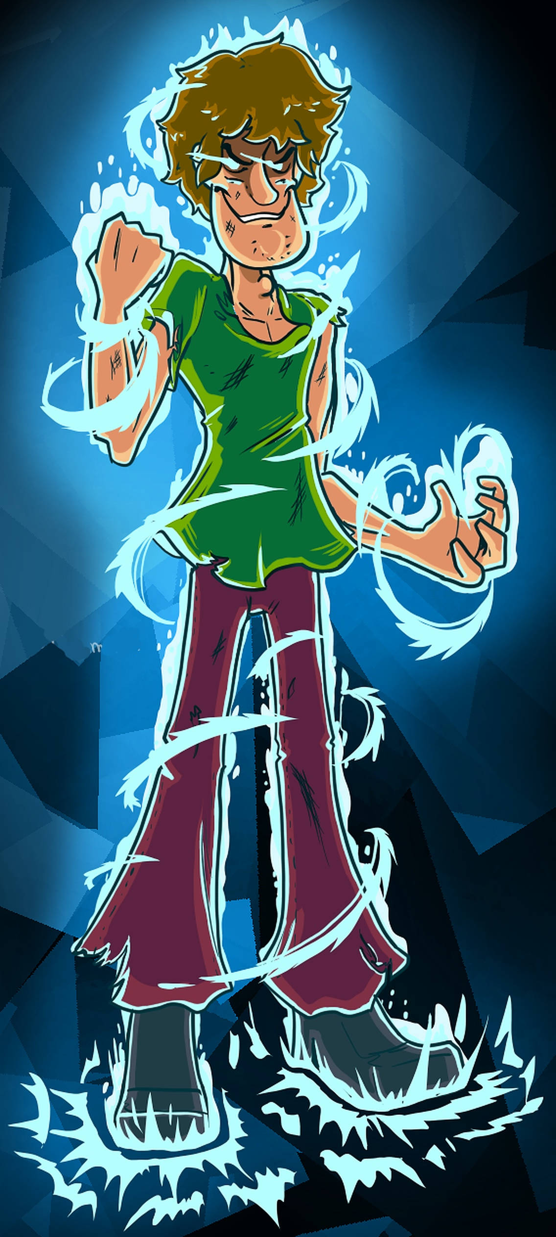 Shaggy Ultra Instinkt Gloei Op Muurpapier