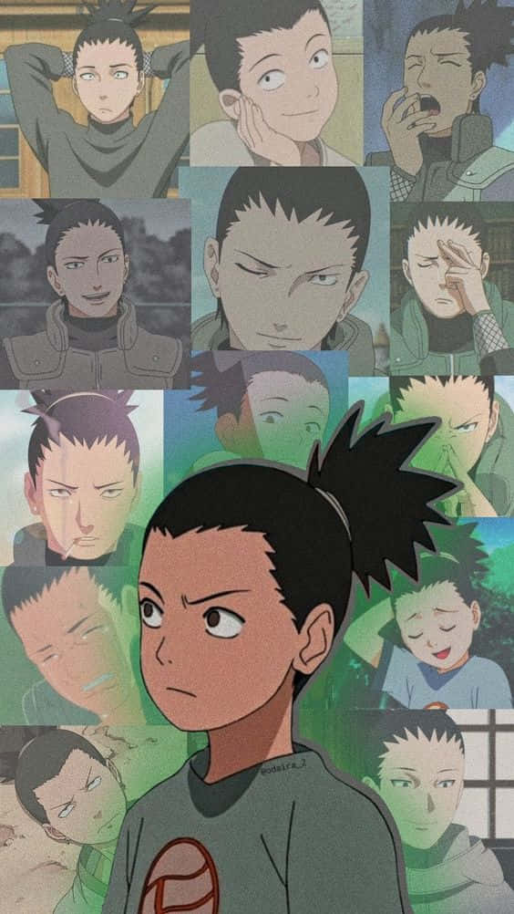 Shikamaru Estetiese Geanimeerde Tekening Muurpapier