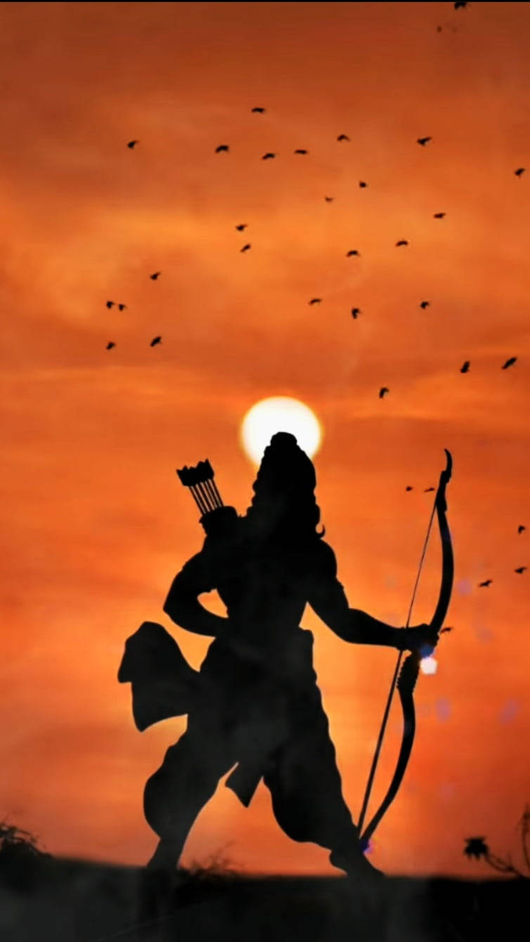 Shree Ram-sonsopkoms Muurpapier