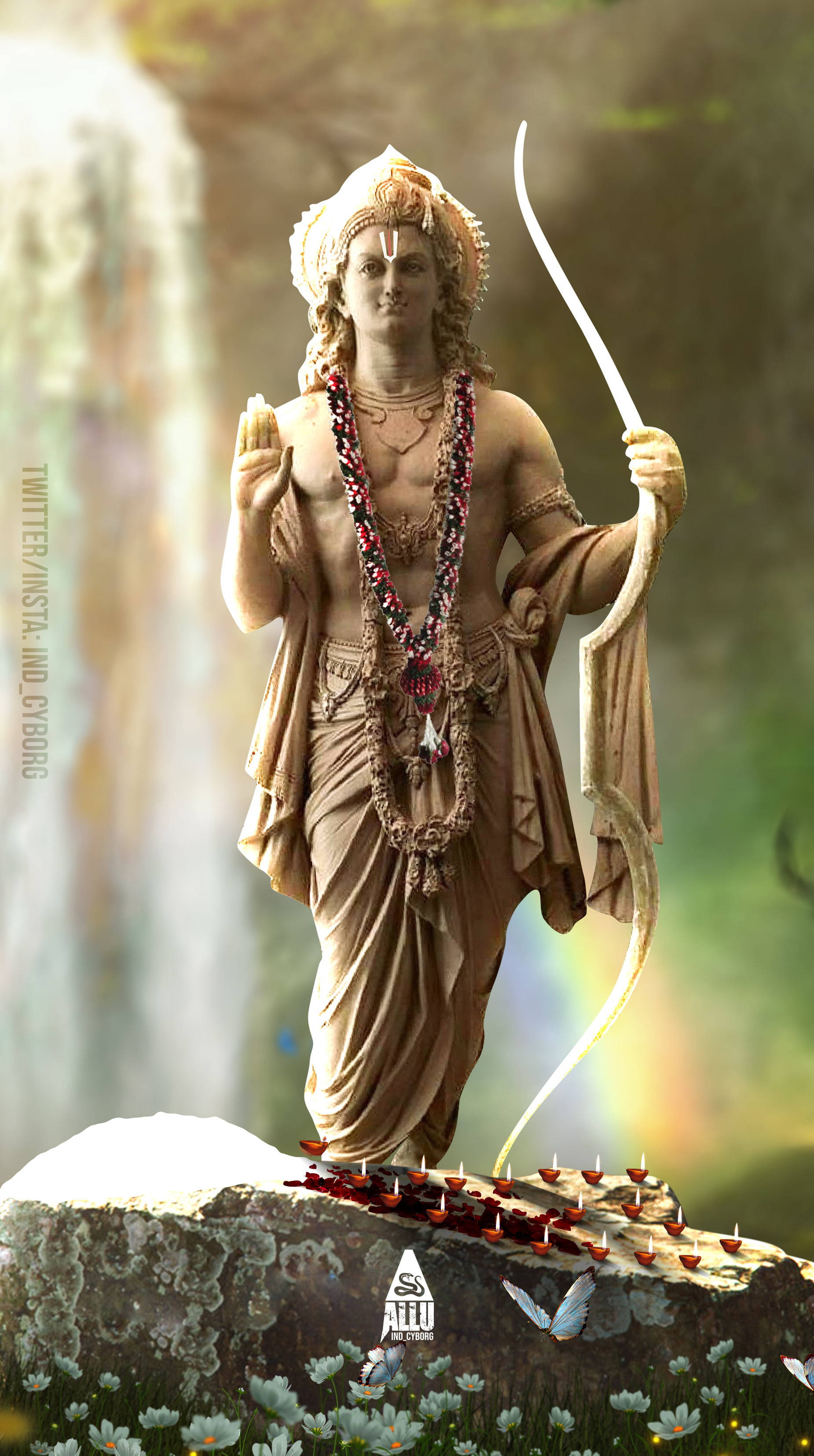 Shree Ram Waterval Muurpapier