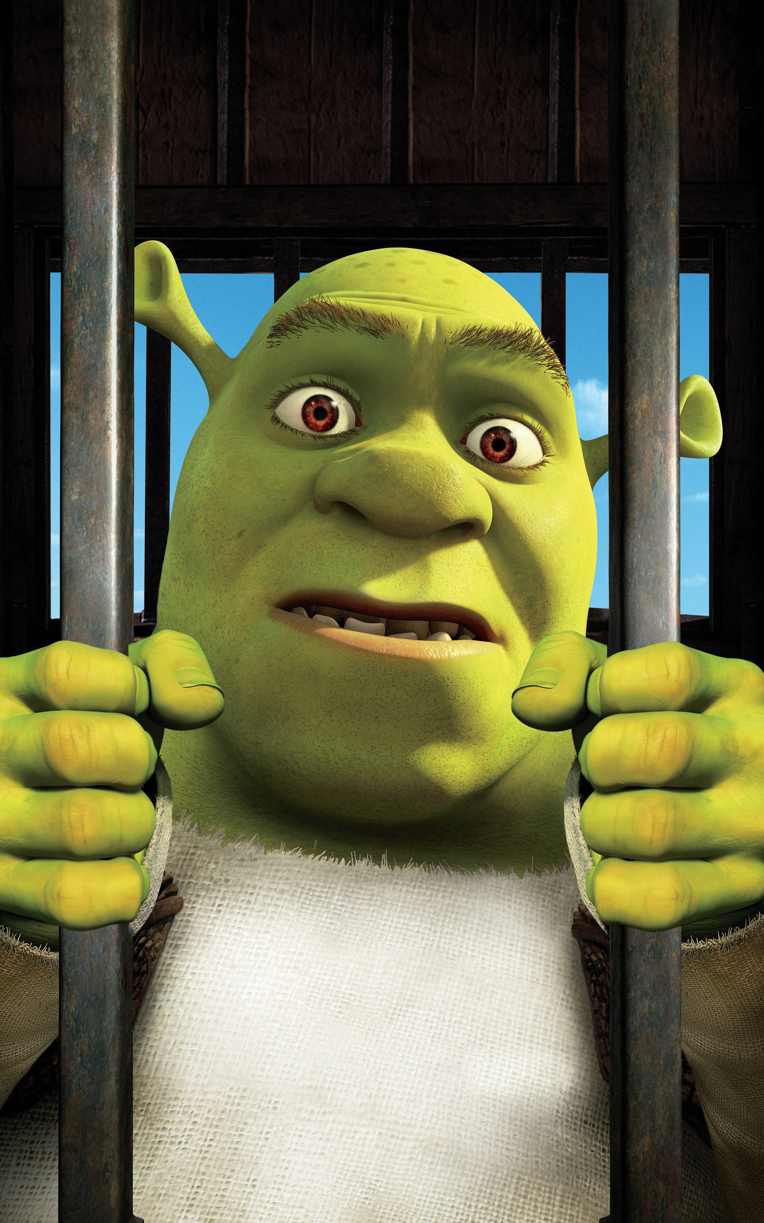 Shrek Gevang: Onwaarskynlike Held in 'n Hok Muurpapier